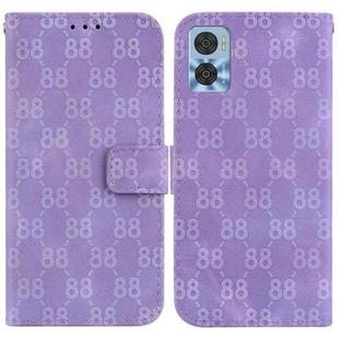 For Motorola Moto E22 / E22i Double 8-shaped Embossed Leather Phone Case(Purple)