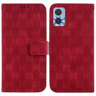 For Motorola Moto E22 / E22i Double 8-shaped Embossed Leather Phone Case(Red)