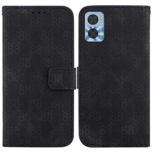 For Motorola Moto E22 / E22i Double 8-shaped Embossed Leather Phone Case(Black)