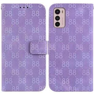 For Motorola Moto G42 Double 8-shaped Embossed Leather Phone Case(Purple)