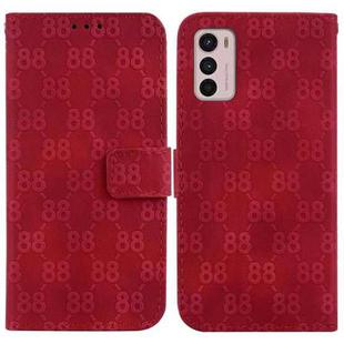 For Motorola Moto G42 Double 8-shaped Embossed Leather Phone Case(Red)
