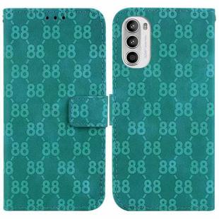 For Motorola Moto G62 5G Double 8-shaped Embossed Leather Phone Case(Green)