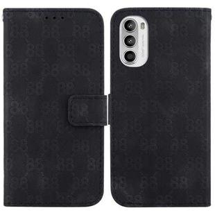 For Motorola Moto G62 5G Double 8-shaped Embossed Leather Phone Case(Black)