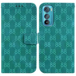 For Motorola Edge 30 Double 8-shaped Embossed Leather Phone Case(Green)