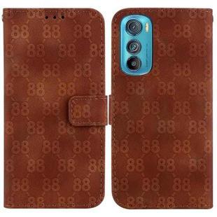 For Motorola Edge 30 Double 8-shaped Embossed Leather Phone Case(Brown)