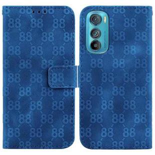 For Motorola Edge 30 Double 8-shaped Embossed Leather Phone Case(Blue)