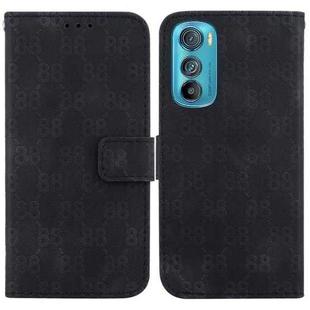 For Motorola Edge 30 Double 8-shaped Embossed Leather Phone Case(Black)