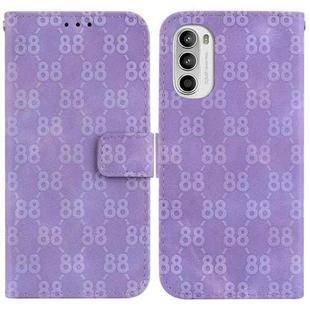 For Motorola Moto G52 Double 8-shaped Embossed Leather Phone Case(Purple)