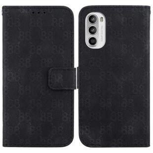 For Motorola Moto G52 Double 8-shaped Embossed Leather Phone Case(Black)
