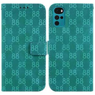 For Motorola Moto G22 Double 8-shaped Embossed Leather Phone Case(Green)