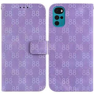 For Motorola Moto G22 Double 8-shaped Embossed Leather Phone Case(Purple)