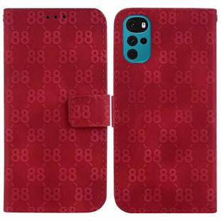 For Motorola Moto G22 Double 8-shaped Embossed Leather Phone Case(Red)