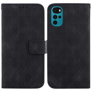 For Motorola Moto G22 Double 8-shaped Embossed Leather Phone Case(Black)