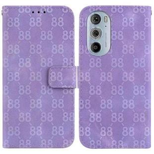 For Motorola Edge 30 Pro / Edge+ 2022 Double 8-shaped Embossed Leather Phone Case(Purple)