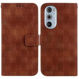 For Motorola Edge 30 Pro / Edge+ 2022 Double 8-shaped Embossed Leather Phone Case(Brown)