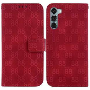 For Motorola Moto G200 5G / Edge S30 Double 8-shaped Embossed Leather Phone Case(Red)