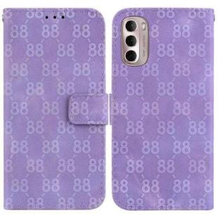 For Motorola Moto G Stylus 4G 2022 Double 8-shaped Embossed Leather Phone Case(Purple)