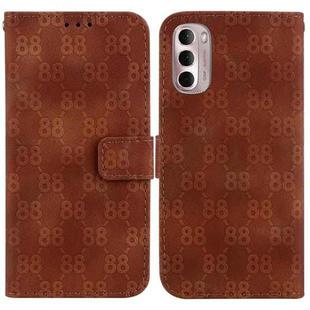 For Motorola Moto G Stylus 4G 2022 Double 8-shaped Embossed Leather Phone Case(Brown)