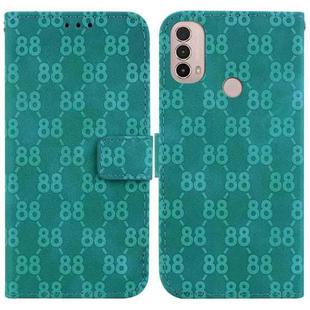For Motorola Moto E20 / E30 / E40 Double 8-shaped Embossed Leather Phone Case(Green)