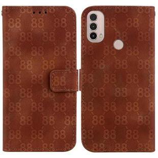 For Motorola Moto E20 / E30 / E40 Double 8-shaped Embossed Leather Phone Case(Brown)