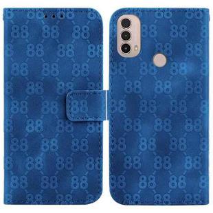 For Motorola Moto E20 / E30 / E40 Double 8-shaped Embossed Leather Phone Case(Blue)