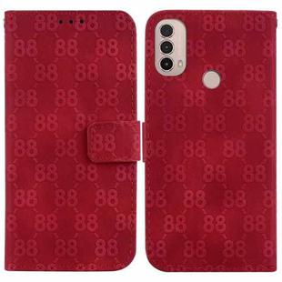 For Motorola Moto E20 / E30 / E40 Double 8-shaped Embossed Leather Phone Case(Red)