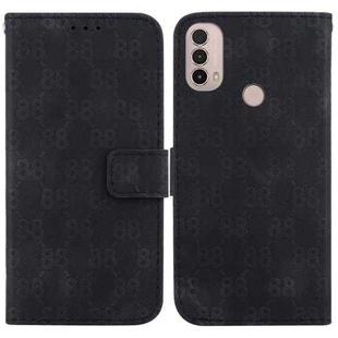 For Motorola Moto E20 / E30 / E40 Double 8-shaped Embossed Leather Phone Case(Black)