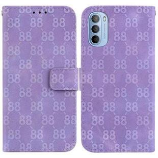 For Motorola Moto G31  / G41 Double 8-shaped Embossed Leather Phone Case(Purple)