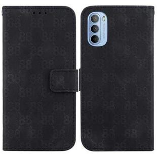 For Motorola Moto G31  / G41 Double 8-shaped Embossed Leather Phone Case(Black)