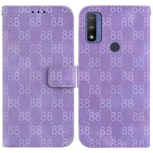 For Motorola G Pure Double 8-shaped Embossed Leather Phone Case(Purple)