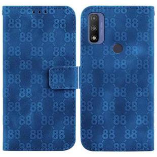 For Motorola G Pure Double 8-shaped Embossed Leather Phone Case(Blue)