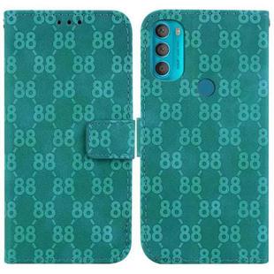 For Motorola Moto G71 5G Double 8-shaped Embossed Leather Phone Case(Green)