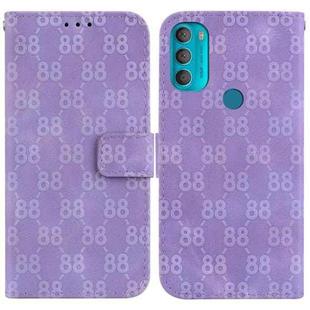For Motorola Moto G71 5G Double 8-shaped Embossed Leather Phone Case(Purple)