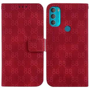 For Motorola Moto G71 5G Double 8-shaped Embossed Leather Phone Case(Red)