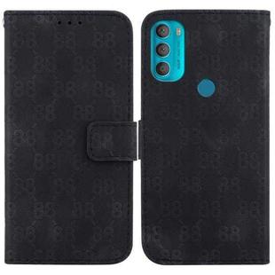 For Motorola Moto G71 5G Double 8-shaped Embossed Leather Phone Case(Black)