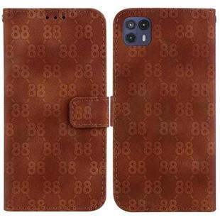 For Motorola Moto G50 5G Double 8-shaped Embossed Leather Phone Case(Brown)