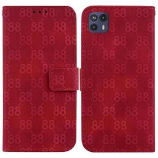 For Motorola Moto G50 5G Double 8-shaped Embossed Leather Phone Case(Red)