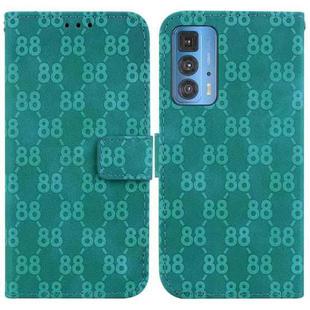 For Motorola Edge 20 Pro Double 8-shaped Embossed Leather Phone Case(Green)