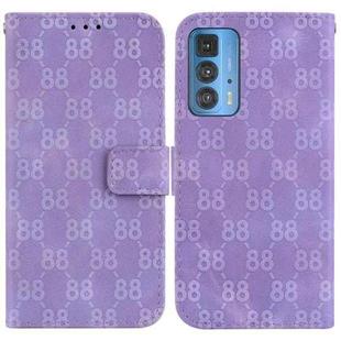 For Motorola Edge 20 Pro Double 8-shaped Embossed Leather Phone Case(Purple)