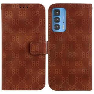 For Motorola Edge 20 Pro Double 8-shaped Embossed Leather Phone Case(Brown)