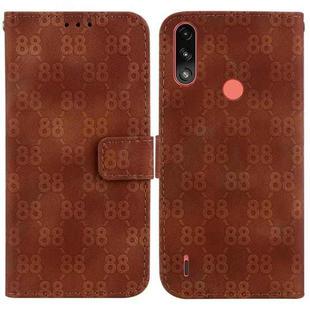 For Motorola Moto E7 Power / E7i Power Double 8-shaped Embossed Leather Phone Case(Brown)
