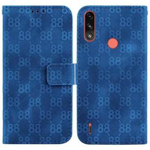 For Motorola Moto E7 Power / E7i Power Double 8-shaped Embossed Leather Phone Case(Blue)