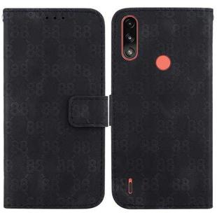 For Motorola Moto E7 Power / E7i Power Double 8-shaped Embossed Leather Phone Case(Black)