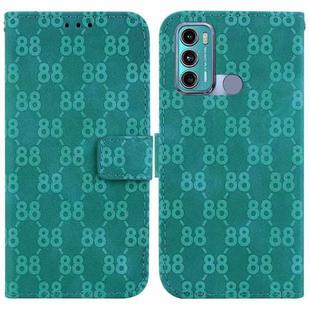 For Motorola Moto G60 / G40 Fusion Double 8-shaped Embossed Leather Phone Case(Green)