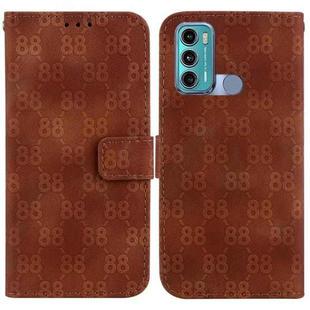 For Motorola Moto G60 / G40 Fusion Double 8-shaped Embossed Leather Phone Case(Brown)