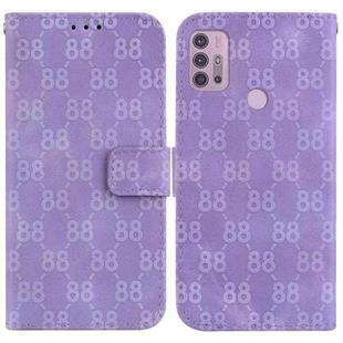 For Motorola Moto G30/G10/G20/G10 Power Double 8-shaped Embossed Leather Phone Case(Purple)