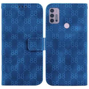 For Motorola Moto G30/G10/G20/G10 Power Double 8-shaped Embossed Leather Phone Case(Blue)