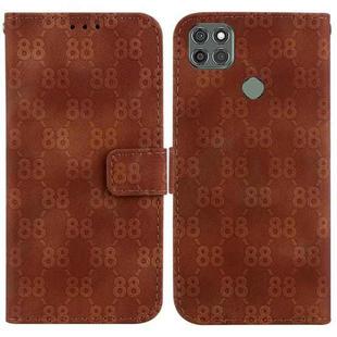 For Motorola Moto G9 Power Double 8-shaped Embossed Leather Phone Case(Brown)