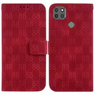 For Motorola Moto G9 Power Double 8-shaped Embossed Leather Phone Case(Red)