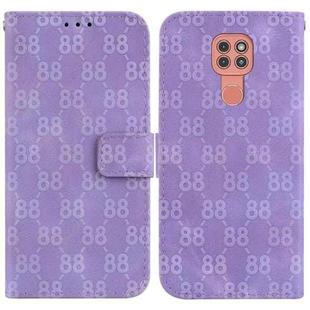 For Motorola Moto G9 Play / E7 Plus Double 8-shaped Embossed Leather Phone Case(Purple)